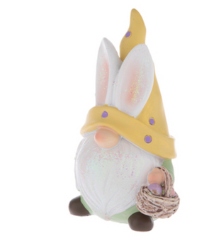 Hobby Lobby Easter Yellow Gnome with Eggs Basket Figurine New