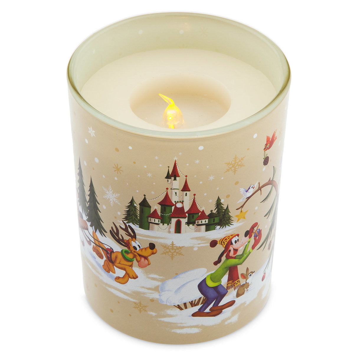 Disney Parks Christmas Mickey & Friends Holiday Light-Up Candle New