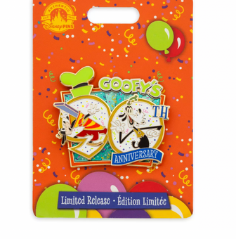 Disney 90th Anniversary Goofy Pin Limited Release New with Card