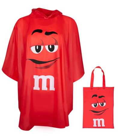 M&M's World Red Characters Poncho in Tote Bag One Size New with Tag