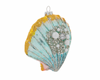 Robert Stanley 2021 Glitzy Scalloped Shell Glass Christmas Ornament New with Tag
