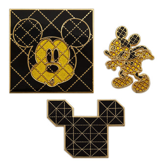 Disney Store Mickey Memories August Pin Set of 3 Limited Release New with Card