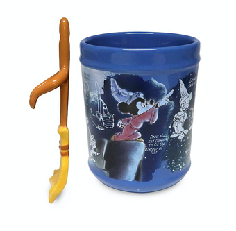 Disney Fantasia 80th Sorcerer Mickey Mouse Coffee Mug with Spoon New