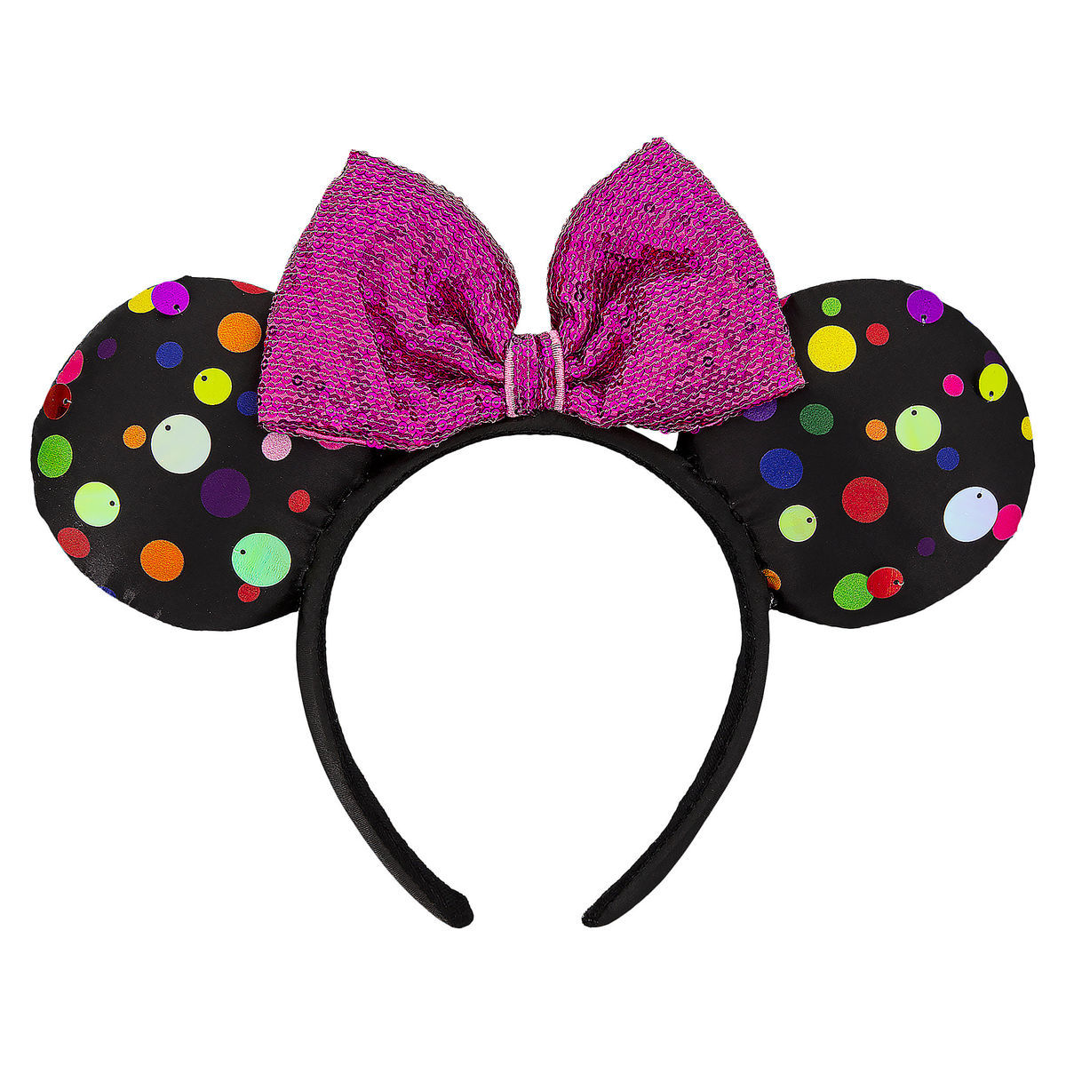 Disney Parks Minnie Mouse Multi Color Polka Dot Ear Headband New with Tags