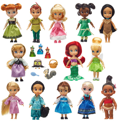 Disney Store Animators' Collection Mini Doll Gift Set 5'' Ariel Belle Peter Pan