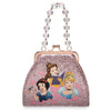 Disney Parks Princess Small Pink Glitter Infused Vinyl Shell Bag New with Tag