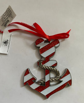 Disney Cruise Line Mickey Icon Anchor Metal Christmas Ornament New with Tag