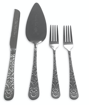 Disney Parks Mickey Icon Happily Ever After Cake Serving Set New with Box