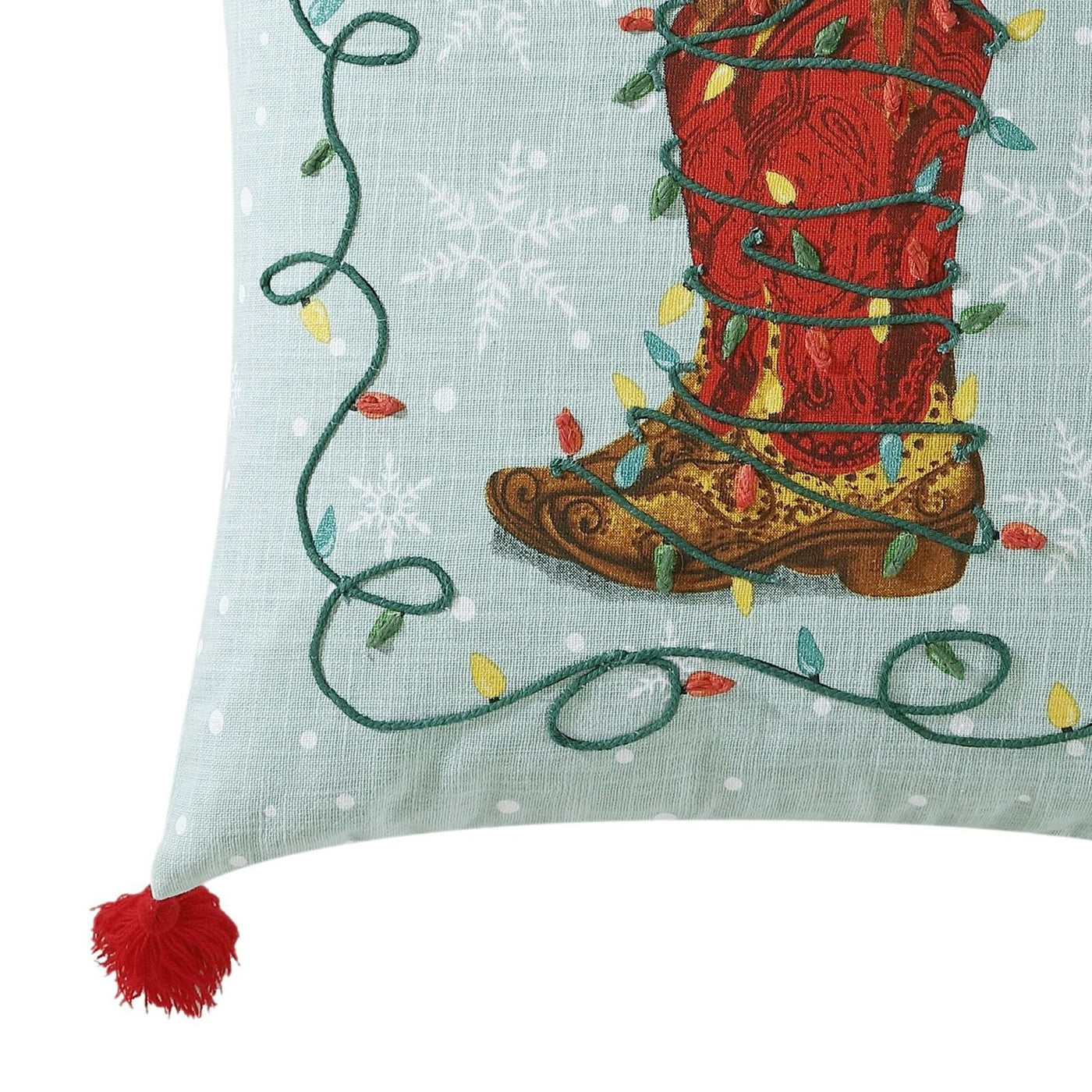The Pioneer Woman Decorative Throw Pillow Holiday Boot Christmas New with Tag