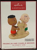 Hallmark 2022 Peanuts Franklin Charlie Brown at the Beach Christmas Ornament New