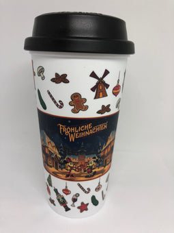 Disney Parks Epcot Germany Mickey Minnie Frohliche Weihnachien Tumbler New