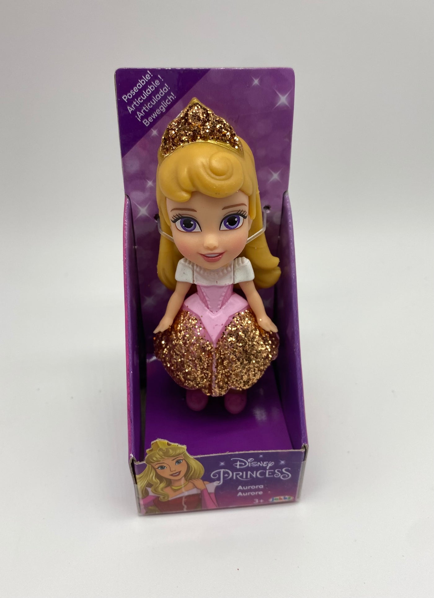 Disney Princess Aurora Mini Gold Glitter Toddler Doll New with Box