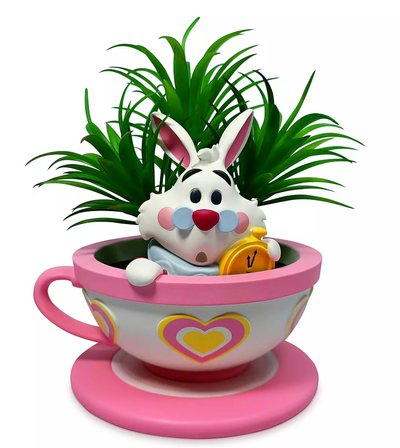 Disney Parks White Rabbit Tea Cup Faux Succulent Planter by Jerrod Maruyama New