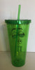 M&M's World Green Character Big Face Tumbler with Straw New