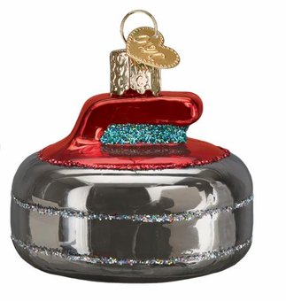 Old World Christmas Curling Stone Glass Christmas Ornament New with Box