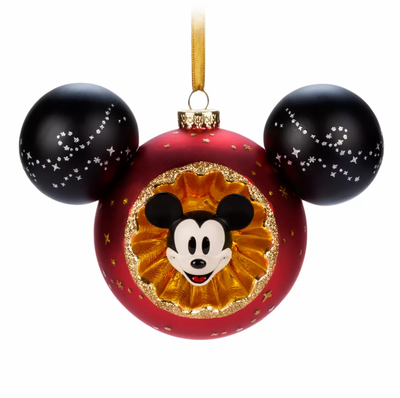 Disney Parks Mickey Sunburst Mouse Icon Ball Christmas Ornament New with Tag