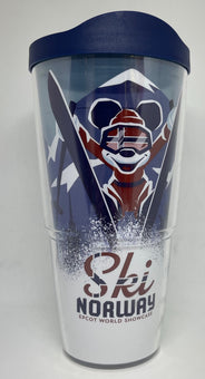 Disney Parks Epcot Mickey Ski Norway Travel Tumbler by Tervis New