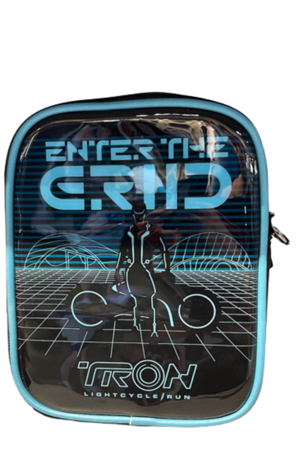 Disney Parks 2023 Tron Lightcycle Run Crossbody Bag Glows in the Dark New Tag