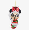 Disney Parks Glitter Glass Minnie as Santa Christmas Ornament New with Tags