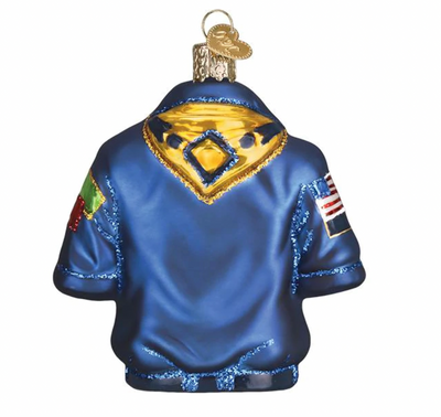 Old World Christmas Scout Uniform Blown Glass Christmas Ornament New with Box
