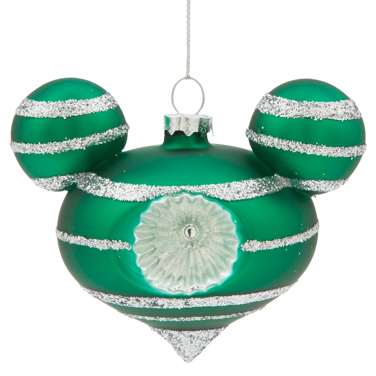 Disney Parks Mickey Mouse Icon Glass Drop Ornament Set Medium New with Box