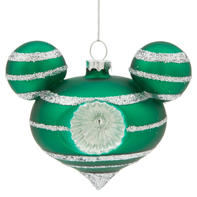 Disney Parks Mickey Mouse Icon Glass Drop Ornament Set Medium New with Box