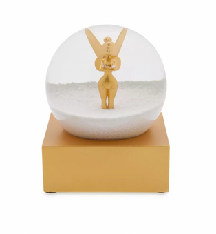 Disney Christmas Holiday Icy Winter Mini Gold Tinker Bell Snowglobe New