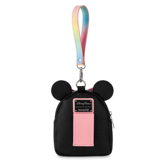 Disney Parks Minnie Sequined Mini Backpack Wristlet Pastel Rainbow New with Tag
