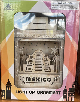 Disney Parks Epcot 40th Anniversary Mexico Wood Light Up Christmas Ornament New