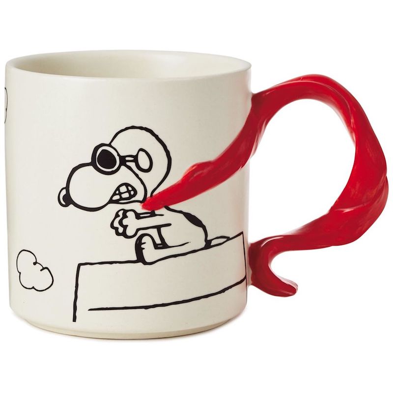 Hallmark Peanuts Snoopy Flying Ace With Scarf Handle Coffee Mug 12 oz. New