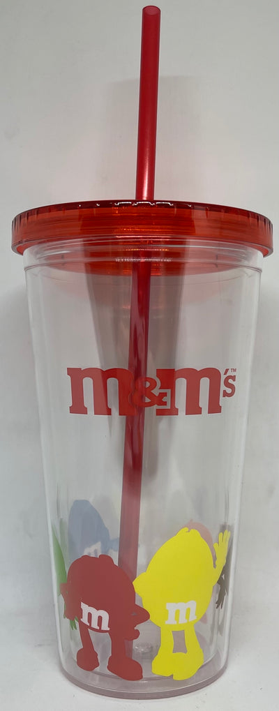 M&M's World Silhouette Lineup Characters Tumbler with Straw New