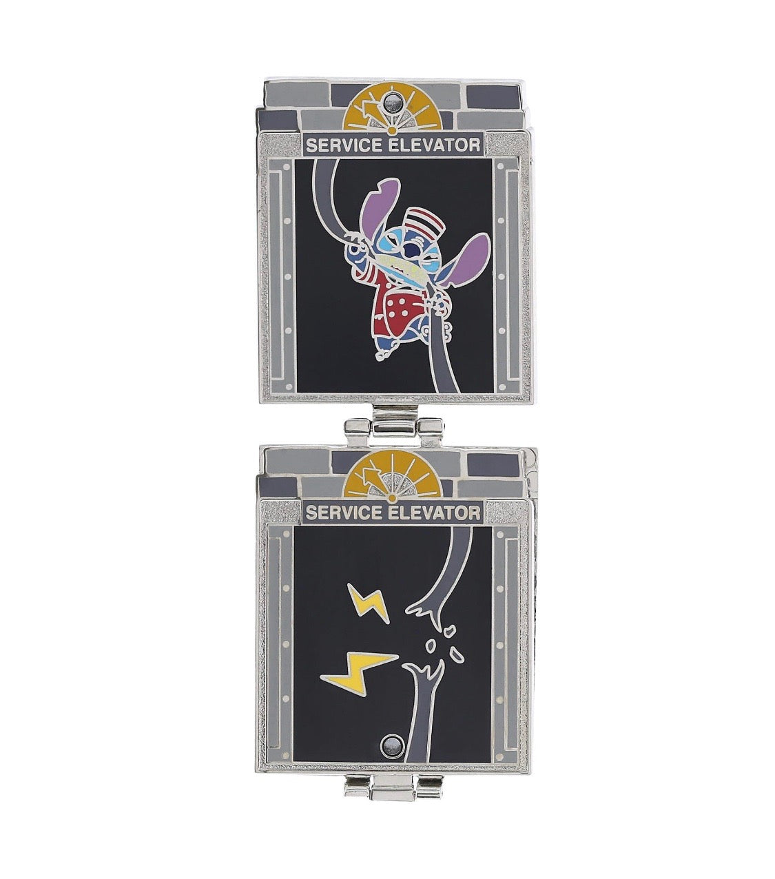 Disney Parks Mickey and Friends Hollywood Tower Hotel Tri-fold Pin New with Card