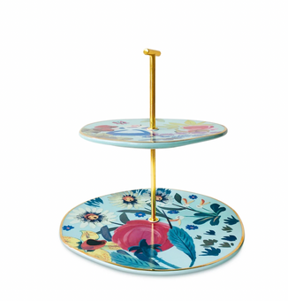 Disney Alice in Wonderland 70th by Mary Blair Porcelain Tiered Serving Tray New