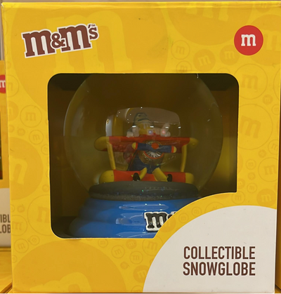 M&M's World Yellow Character Airplane Resin Collectible Snowglobe New with Box