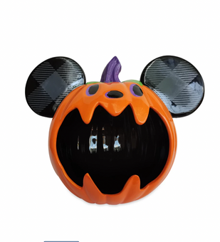Disney Parks Halloween Trick or Treat Mickey Jack-o'-Lantern Candy Bowl New