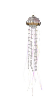 Robert Stanley 2021 Glitzy Pink Jellyfish Glass Christmas Ornament New with Tag