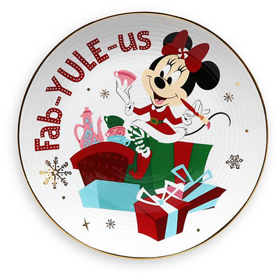 Disney Parks Holiday Cheer Minnie FabYuleus Christmas Dessert Plate New