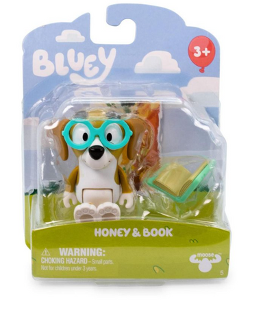 Moose Toys Bluey Action Figure Story Starter Pack Honey & Book Toy New With Box