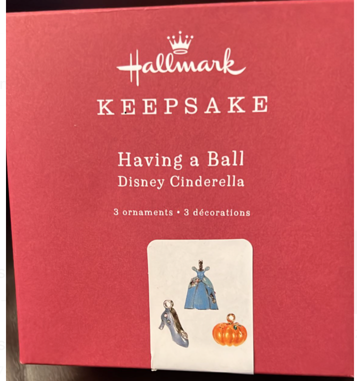 Hallmark Having A Ball Disney Cinderella Christmas Ornament Set New With Box