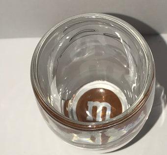 M&M's World Brown Big Face Clear Shot Glass New