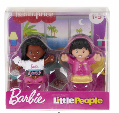 Barbie Sleepover Figure Set by Fisher-Price Little People 2-Pack New with Box