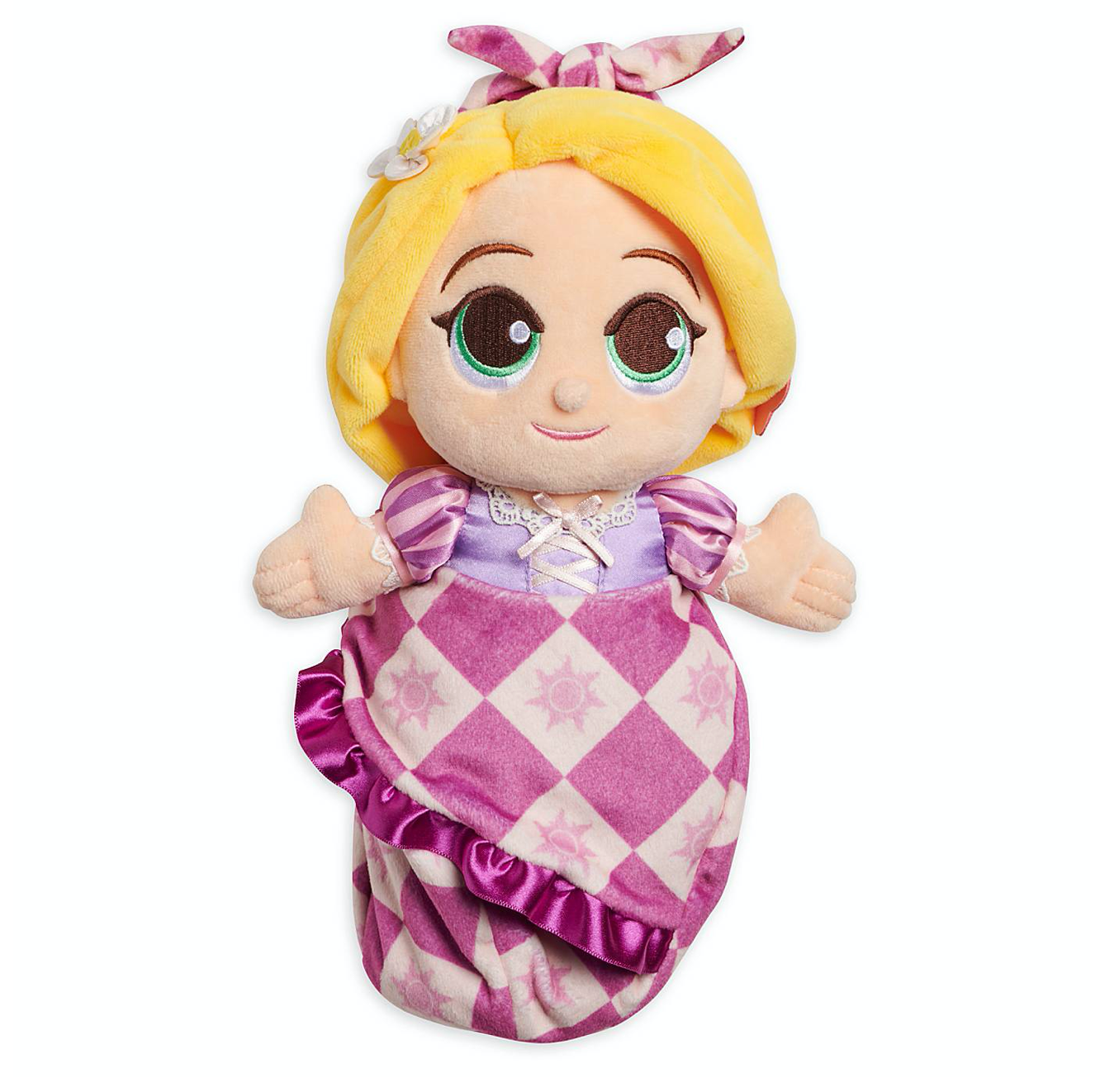 Disney Parks Tangled Baby Rapunzel in Blanket Pouch Plush New with Tag