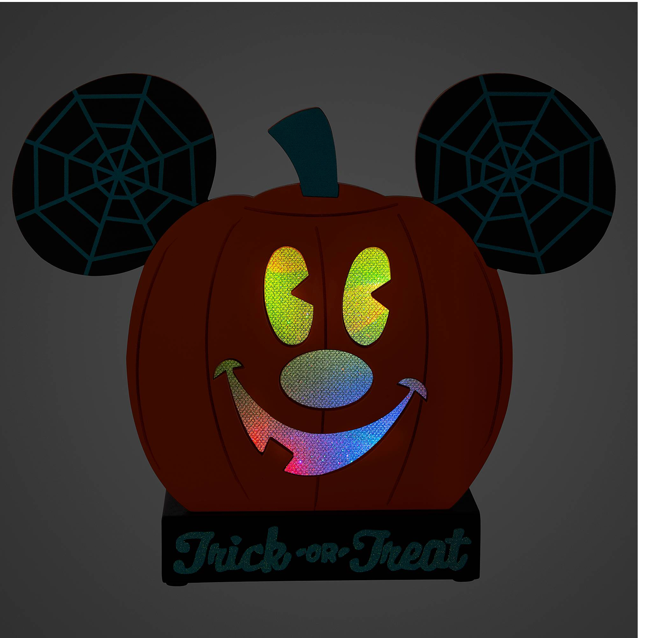 Disney Parks Halloween Mickey Mouse Light-Up Jack-o'-Lantern Figure New