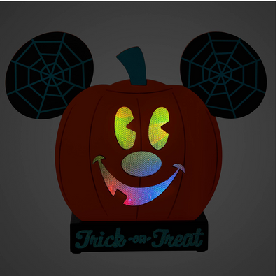 Disney Parks Halloween Mickey Mouse Light-Up Jack-o'-Lantern Figure New