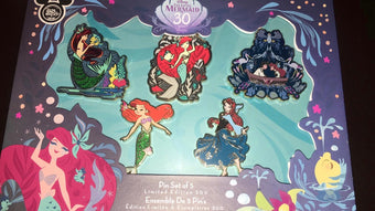 Disney D23 Expo 2019 30th The Little Mermaid Pin Set Limited of 300 New with Box