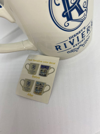 Disney Parks Riviera Resort Mickey and Minnie Heat Sensitive Color decal Mug New