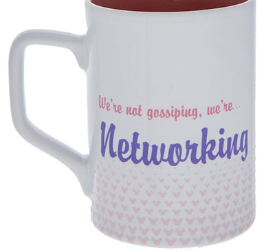 Disney Parks Minnie Daisy We're Not Gossiping We're Networking Coffee Mug New