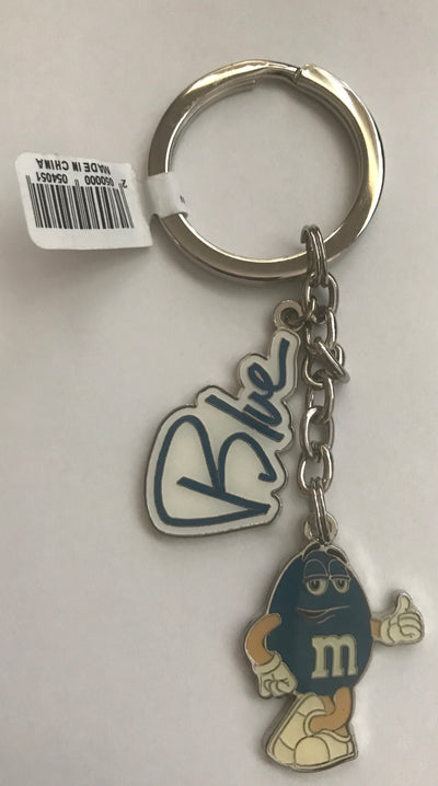 M&M's World Blue Heart Carabiner Metal Keychain New with Tag