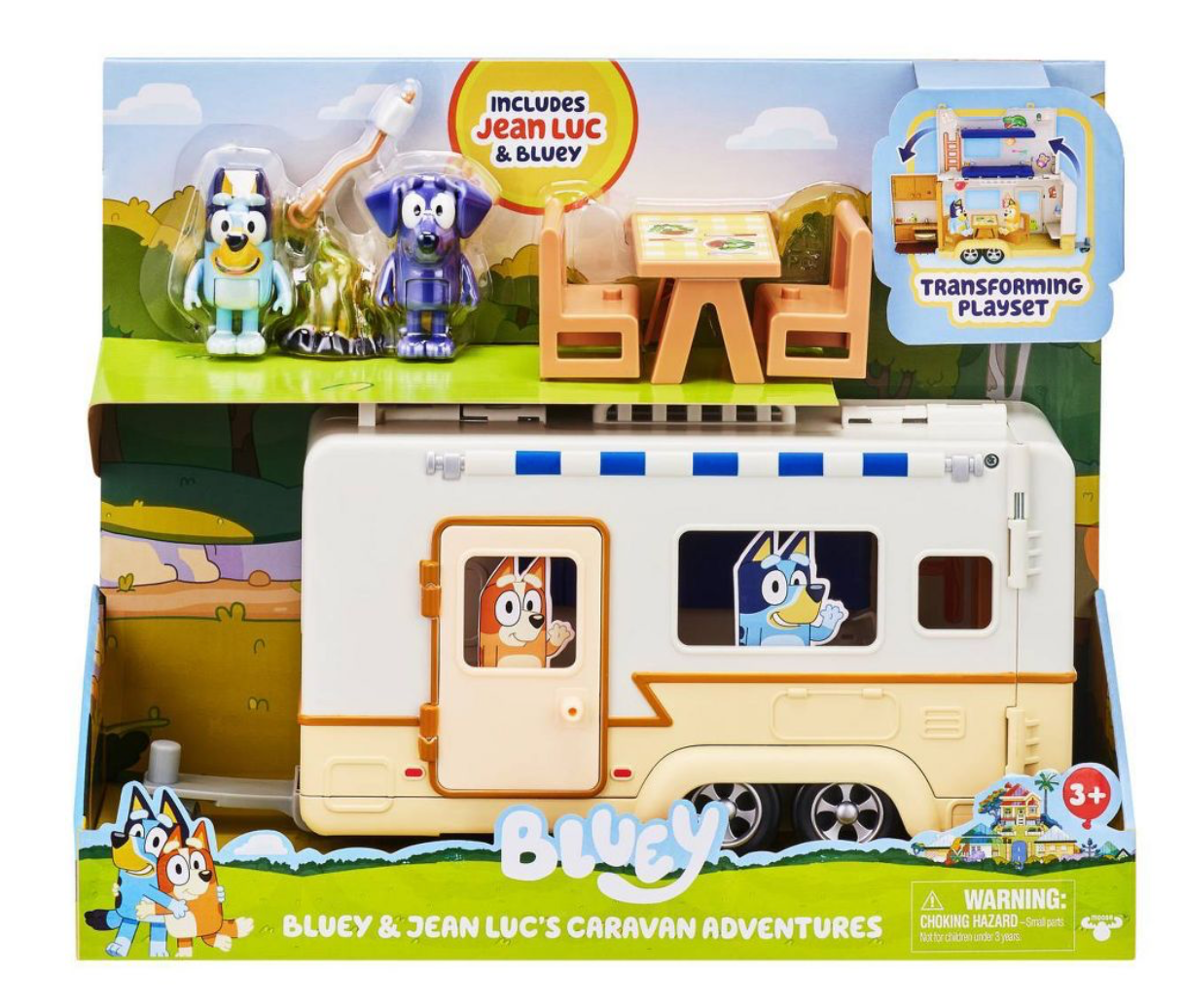 Bluey & Jean Luc's Caravan Adventures Playset Toy New With Box
