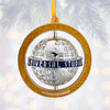 Universal Studios Blue Banner Grid Globe Spinner Ornament New Tags